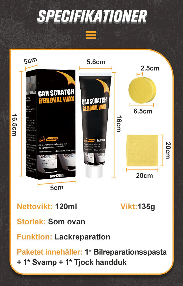 🚗50% RABATT! ✨ Reparationspasta för repor på bilar