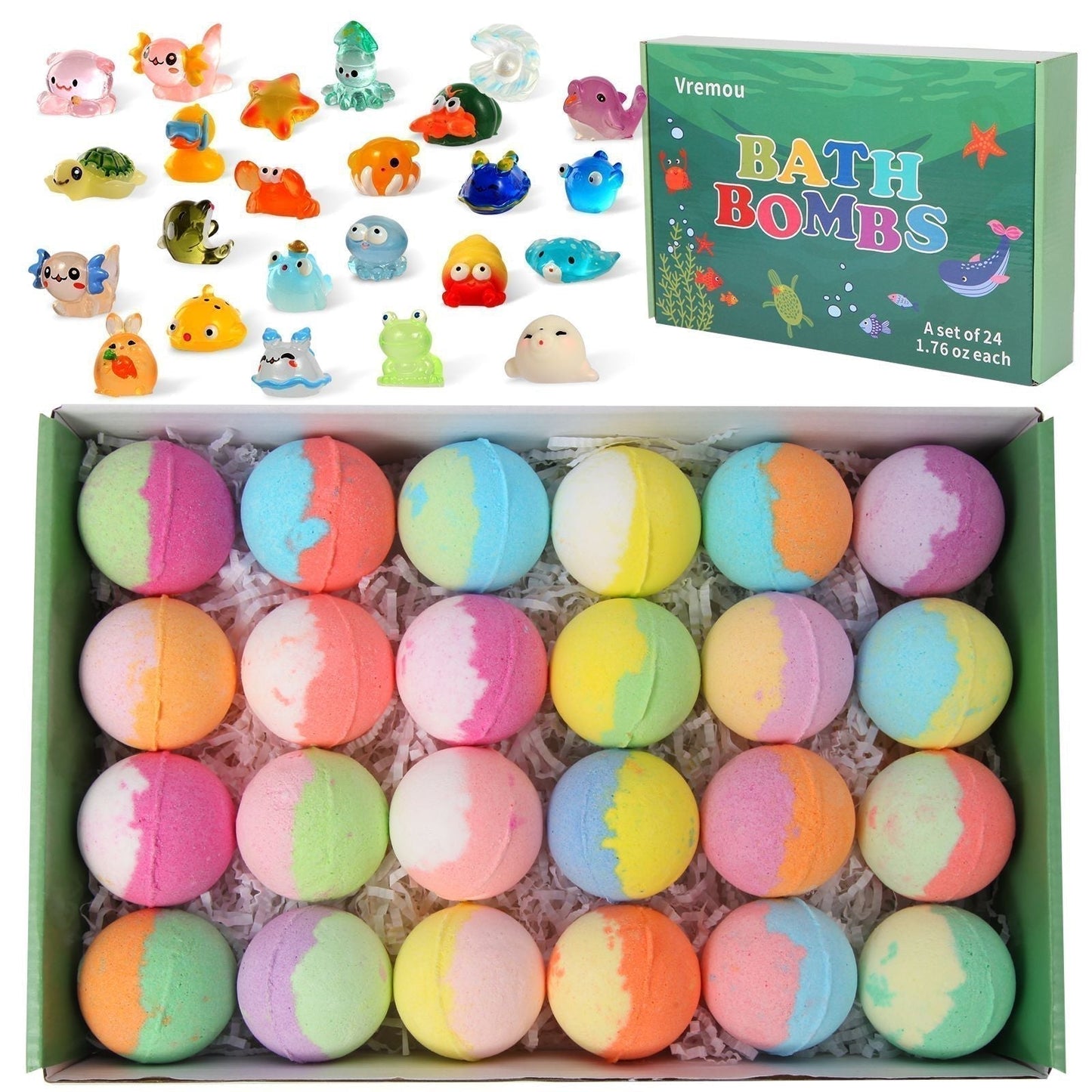 🛁 🎁 Badbomber för Barn med Överraskning Inuti – Färgglada, Hudvänliga & Perfekta som Present 🏐
