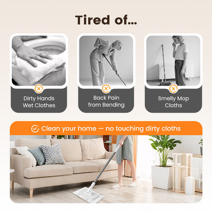 💦 Sista dagen -49% 🧹 Engångsdammmopp med 4 återanvändbara trasor