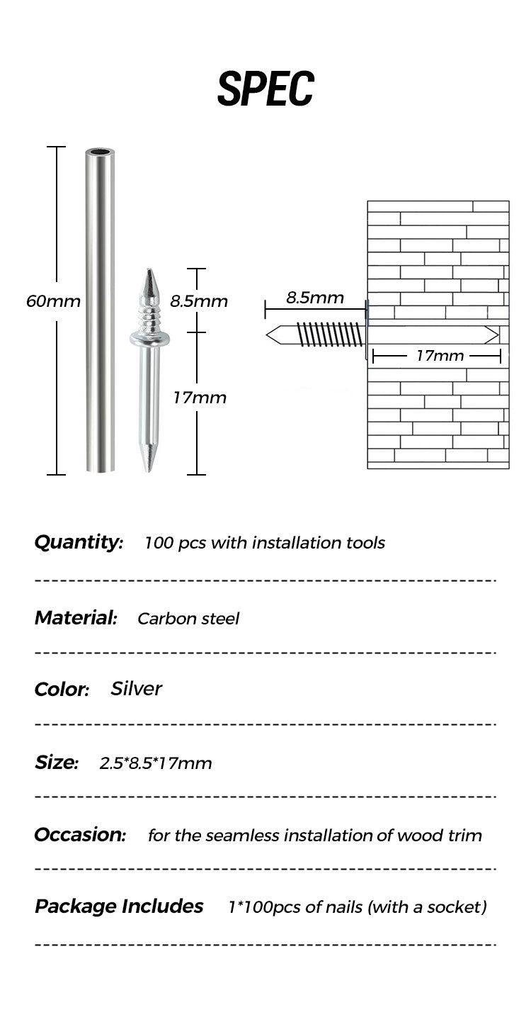 🔨 KÖP 2 FÅ 1 GRATIS! ✨ Sömlösa Sheepshead-spikar – Kolstål, Märker Inte Ytan & Lätt att Installera ⚙️