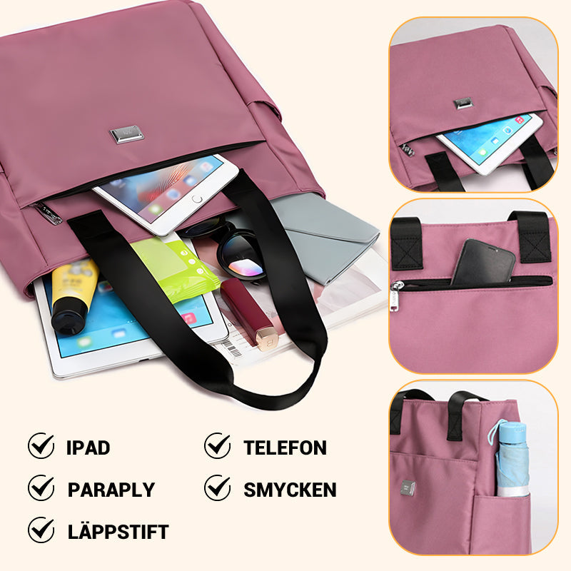 Lätt och vattentät axelväska i nylon