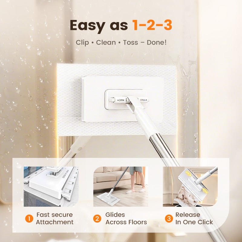 💦 Sista dagen -49% 🧹 Engångsdammmopp med 4 återanvändbara trasor