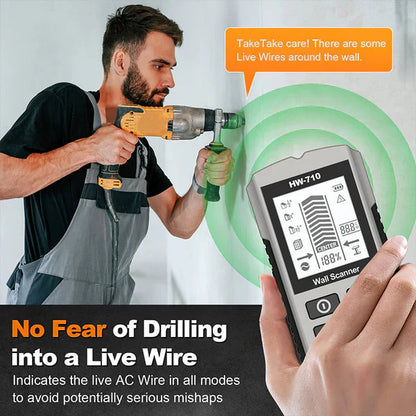 Professionell 5-i-1 Väggscanner – Hitta reglar, metall och elledningar säkert