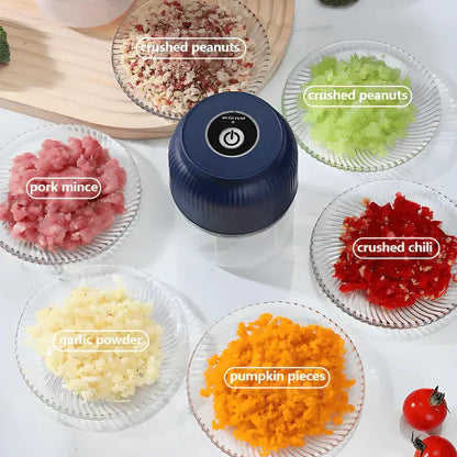 🧄⚡ Trådlös Mini Elektrisk Vitlökshackare – Kraftfull & Effektiv, Lätt att Rengöra & Perfekt för Köket 🔪