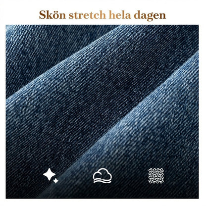 Högmidjade Jeans med Vida Ben – Vintage Wash Blue 👖 Smickrande passform och komfort