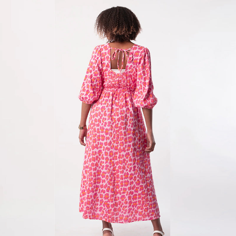 🔥🎁Nyhet 50 % RABATT🔥🔥V-ringad klänning med tryck för kvinnor