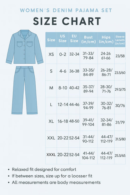👖 🌙 Denim Dreams Pyjamas – Mjuk Denim-Look, Bekväm Passform & Perfekt för Loungewear 🛌