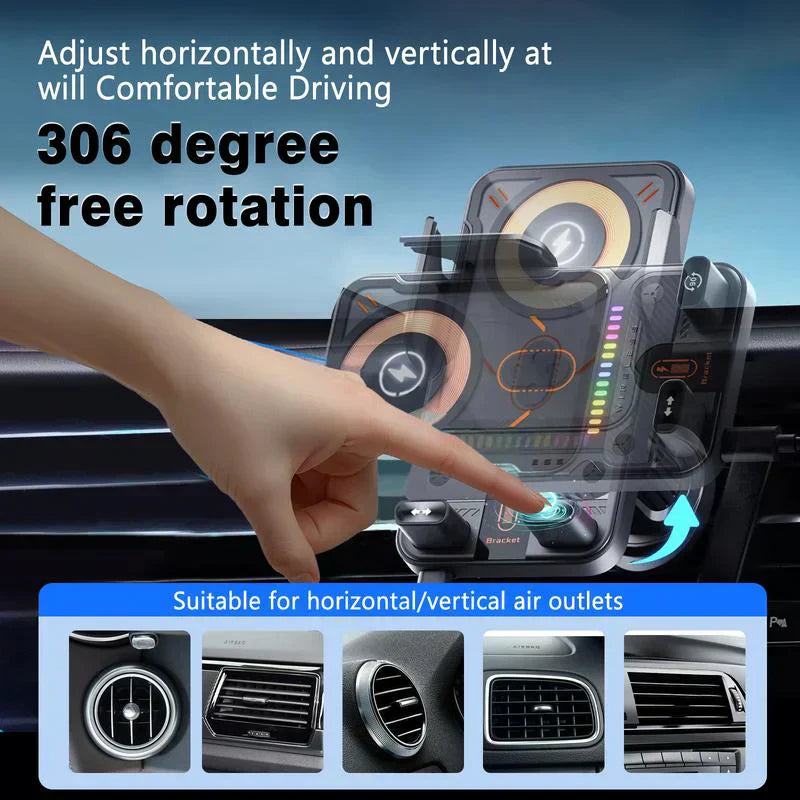 Genomskinlig 2-i-1 Mobilhållare & Trådlös Laddare (15W)