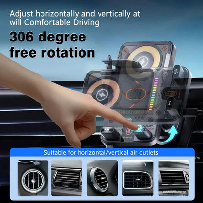 Genomskinlig 2-i-1 Mobilhållare & Trådlös Laddare (15W)