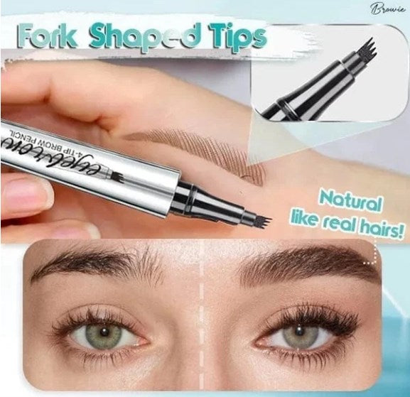 Högkvalitativ 3D Vattentålig Ögonbrynspenna Med 4 Spetsar