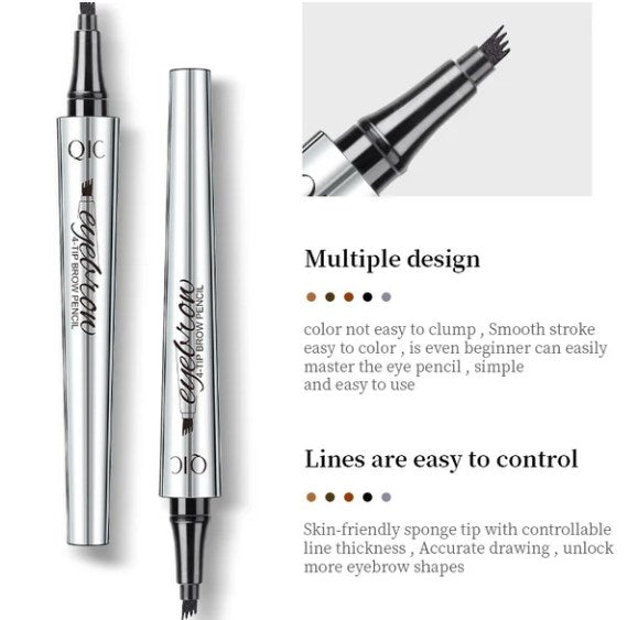 Högkvalitativ 3D Vattentålig Ögonbrynspenna Med 4 Spetsar