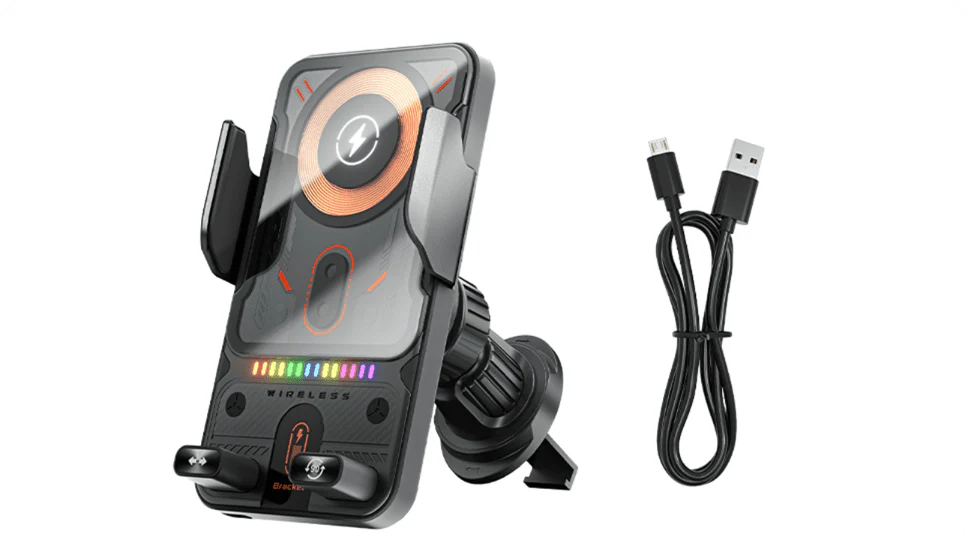 Genomskinlig 2-i-1 Mobilhållare & Trådlös Laddare (15W)