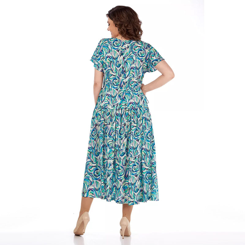 Sommar Mönstrad Chiffongklänning