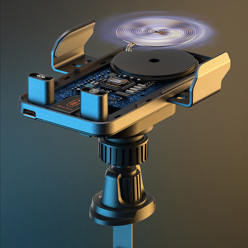 Genomskinlig 2-i-1 Mobilhållare & Trådlös Laddare (15W)