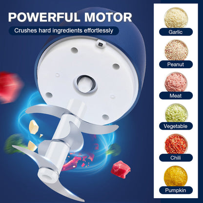 Trådlös Minihackare – Uppladdningsbar & Smidig 🧅 För vitlök, chili och barnmat