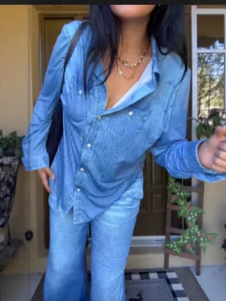 👖 🌙 Denim Dreams Pyjamas – Mjuk Denim-Look, Bekväm Passform & Perfekt för Loungewear 🛌