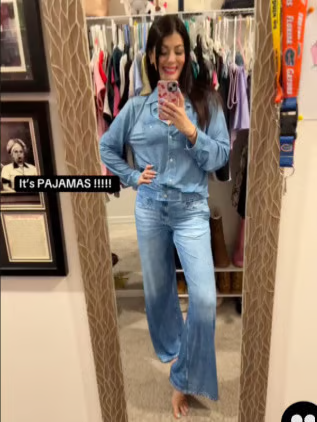 👖 🌙 Denim Dreams Pyjamas – Mjuk Denim-Look, Bekväm Passform & Perfekt för Loungewear 🛌