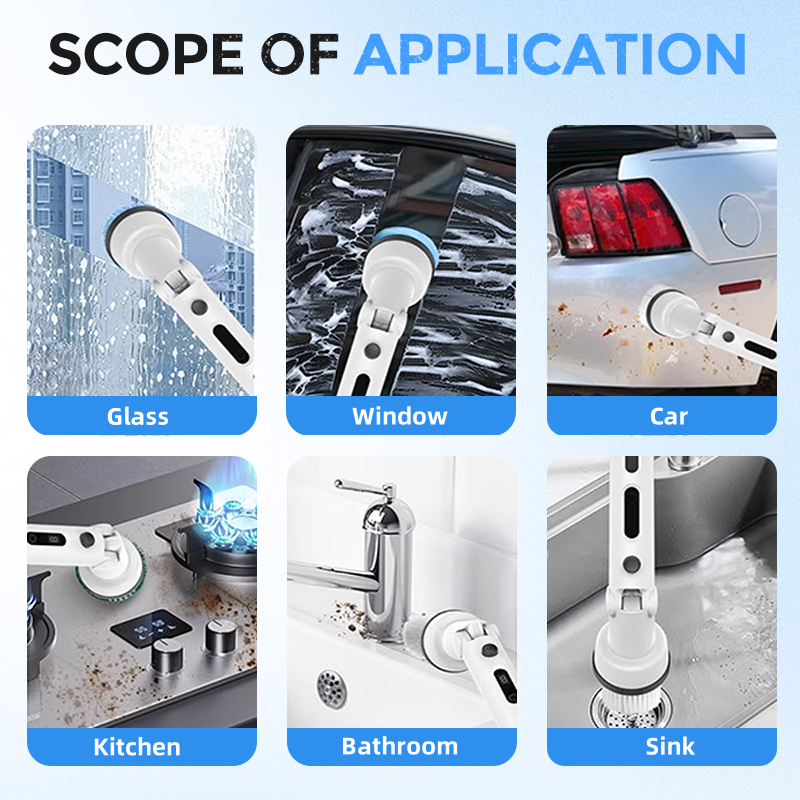 ✨Multifunktionell Elektrisk Rengöringsborste – Uppnå Djupgående Rengöring utan Ansträngning!✨