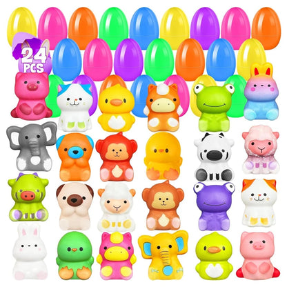 🔥Påskens bästa present 50 % RABATT – 🎁24 ST påskägg med förfyllda, långsamt stigande squishy-leksaker