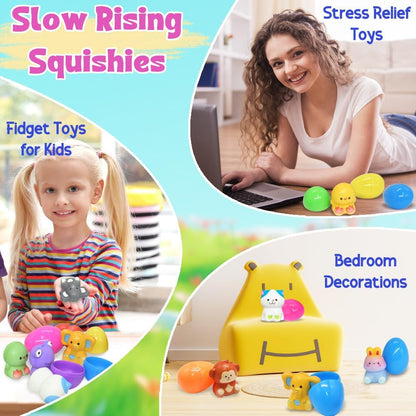🔥Påskens bästa present 50 % RABATT – 🎁24 ST påskägg med förfyllda, långsamt stigande squishy-leksaker