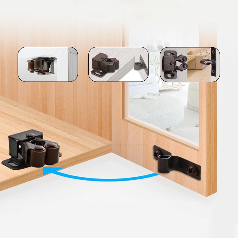 Klassiska Tryckknappskåpdörrar – Rostfritt Stål, Smidig Öppning & Enkel Installation