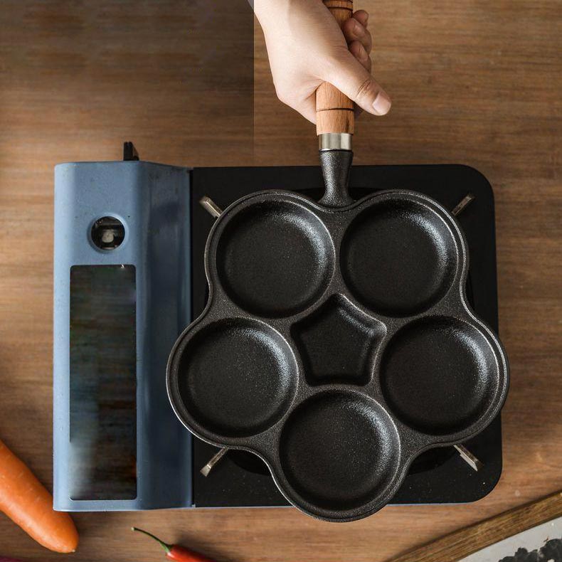 Stekpanna i Gjutjärn Non-stick för Ägg med 4- eller 5-fack