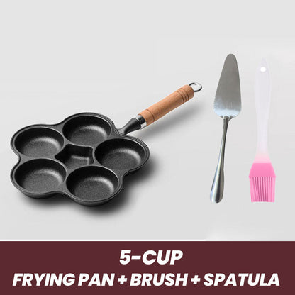 Stekpanna i Gjutjärn Non-stick för Ägg med 4- eller 5-fack