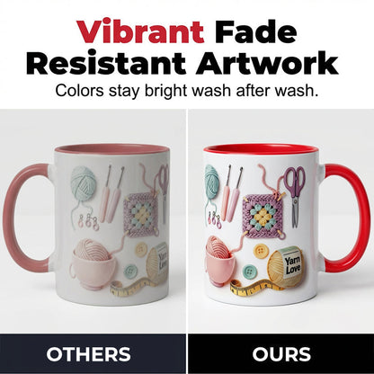 Keramisk Kaffemugg med Virk- och Sticktema